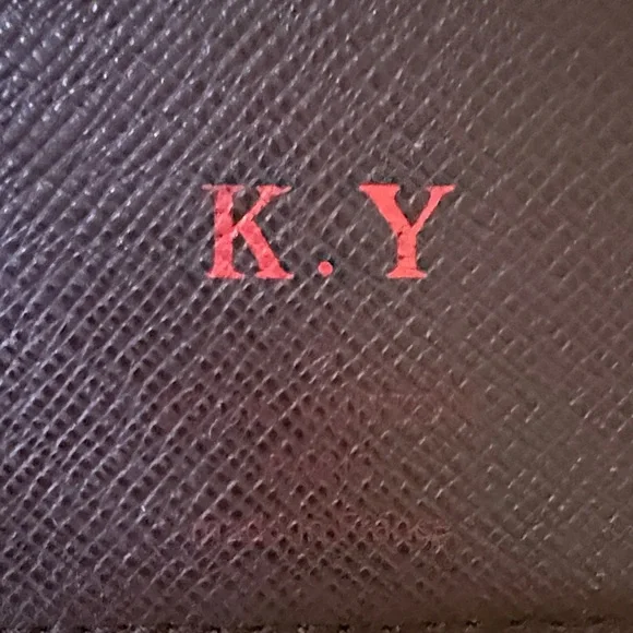 Louis Vuitton PROJECT Brown Checkered Custom Wallet with initial KY Authentic - Picture 5 of 16